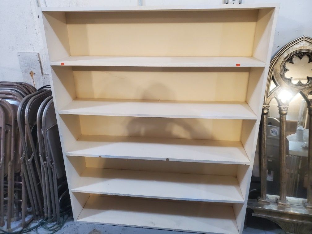 Solid Wood White Bookshelf 