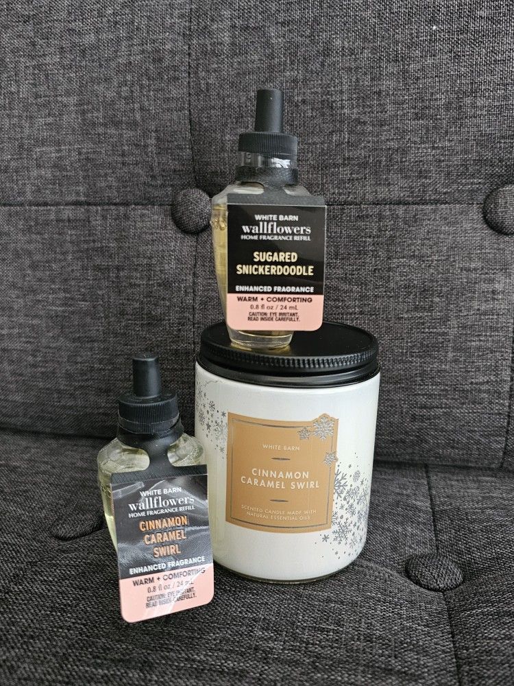 Cinnamon Caramel Swirl + Sugared Snickerdoodle Bath And Body Works