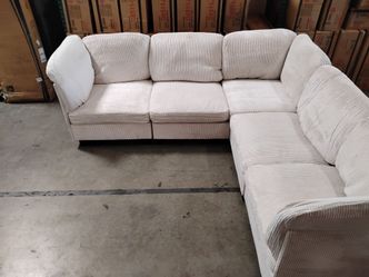 NEW Oversized Corduroy Sectional Sofa - Ultra Soft Cream