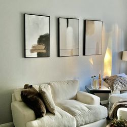 Sofa/Chair/Ottoman set (cream Fabric)