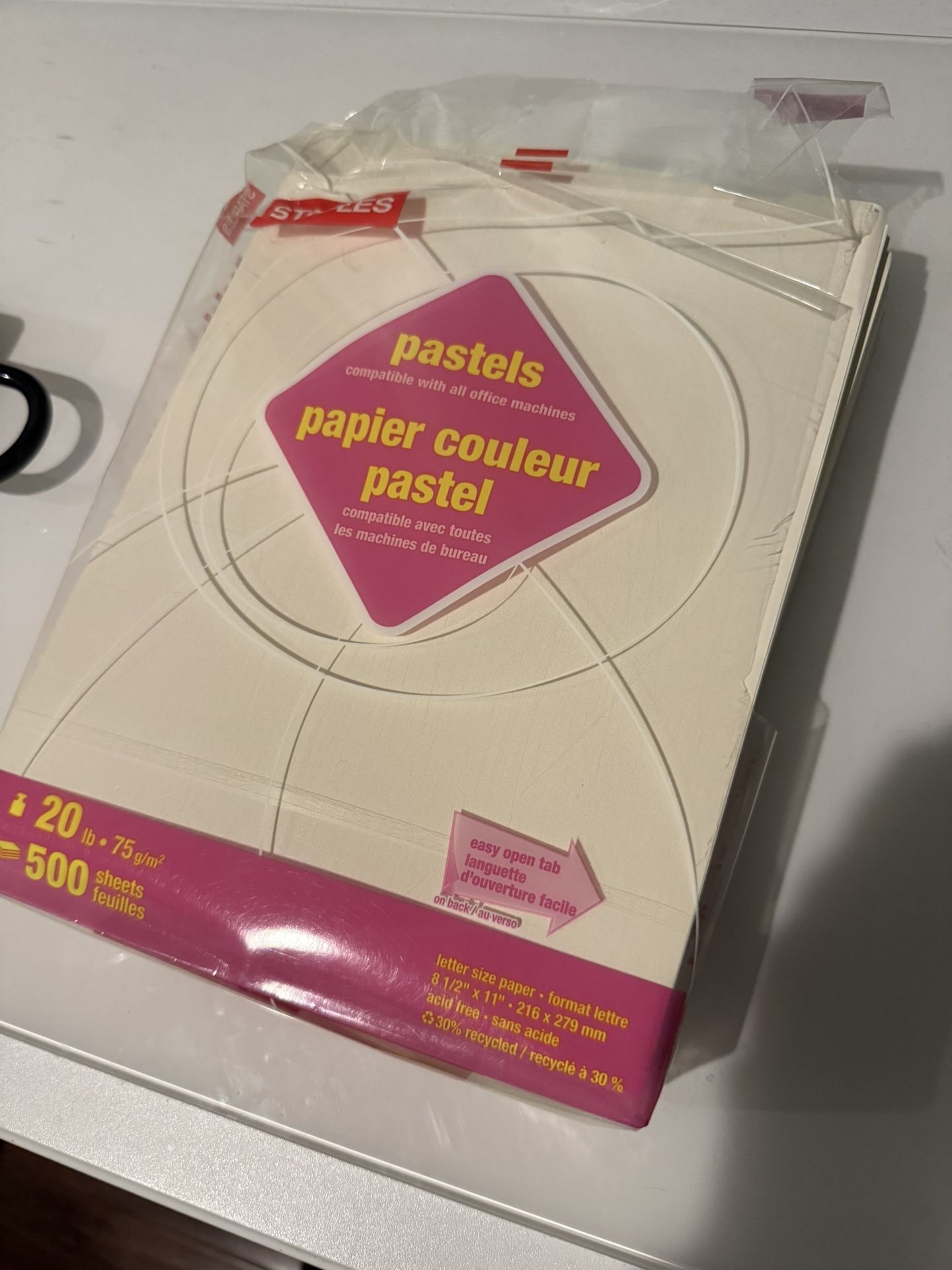 light colored printer paper