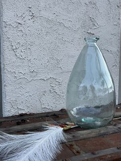 Large Glass Floor Vase | Recycled Blue Glass