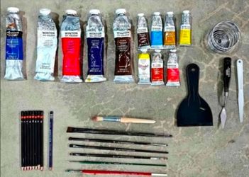 Winsor & Newton Oil Colour Mixed Paints and Art Pencils Mixed Lot