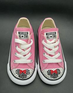 Custom Converse All Star Infants Minnie Swarovski Crystals Size 6 Infants