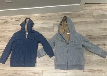 Two boys Sonoma Goods for Life zip up hoodies with faux fur  6-8