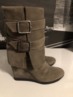 Juicy Couture real leather wedge heels boots 6.5