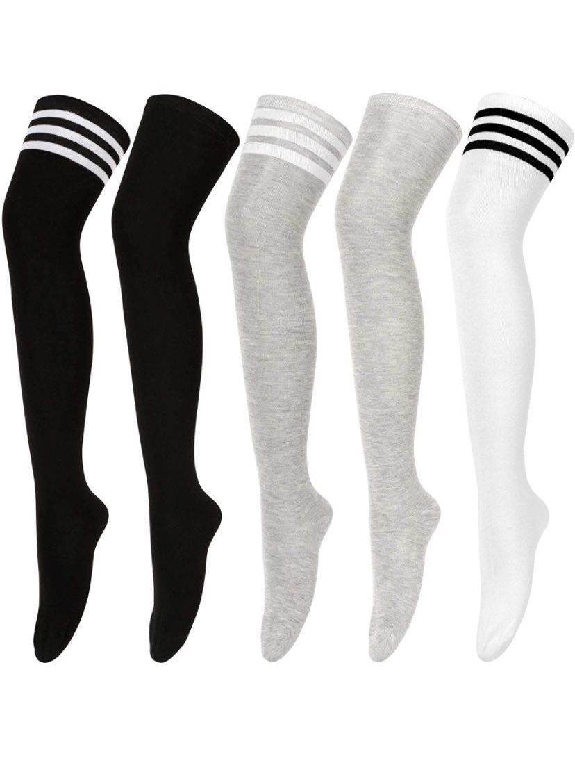 Womens Thigh High Socks /5 pairs