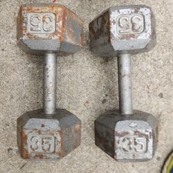 Pair Of 35 Lb Dumbbells