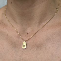 Necklace With Number 8 Charm 