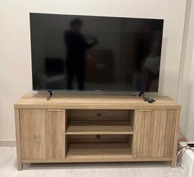 Fluted TV Stand for Living Room, Heavy Duty Entertainment Center, Mid Century Modern TV Console