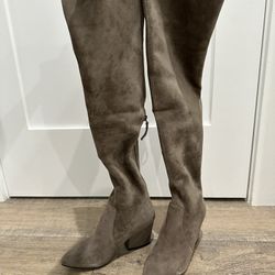Women’s Brown Fabric Over The Knee High Boots