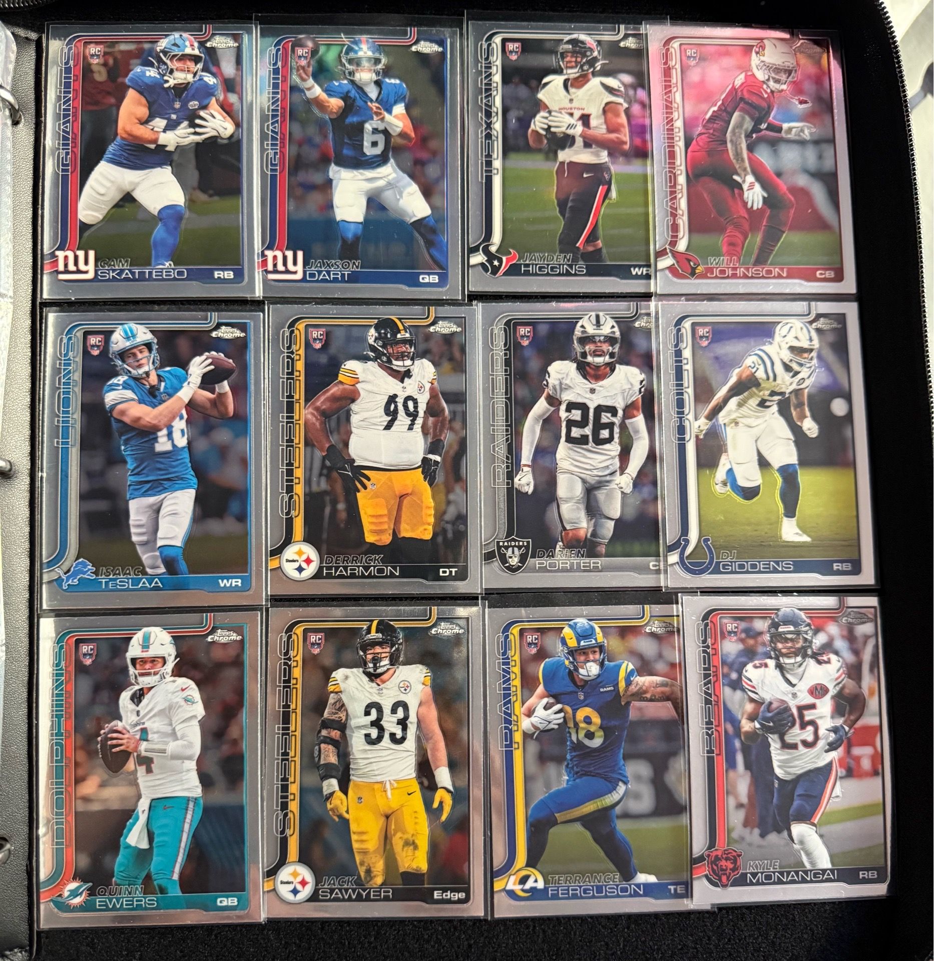 Topps Chrome Rookie Football Cards Lot