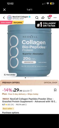 NeoCell Collagen Bio-Peptides Protein Powder 20oz
