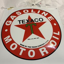 Texaco Motor Oil Sign / porcelain