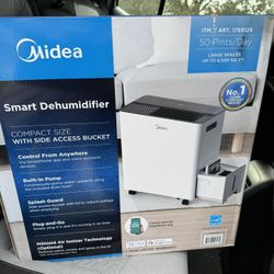 Midea Smart 50-Pint Dehumidifier with Built-in Pump For Home,office,basement New