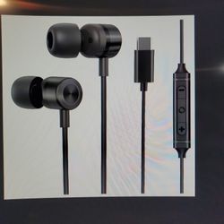 USB Type C in-Ear Wired Headphones, Built In HD Microphone