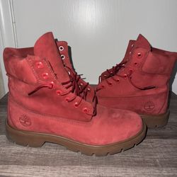 Cherry Red Timberlands (Size 8M)