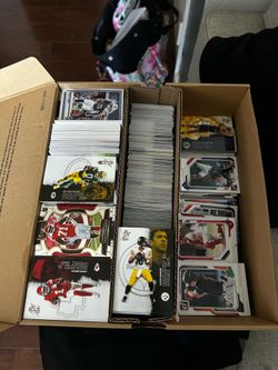 Box of sports cards