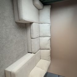 Beige L-Shaped Sectional Sofa - Excellent Condition