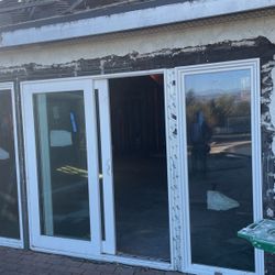 Sliding Door With Side Panels New 