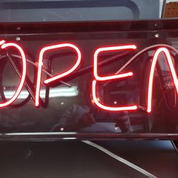 Solid Red Neon OPEN Sign