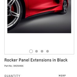 - C8 Corvette GM OEM Rocker Panel Extensions/ Side Skirts - New