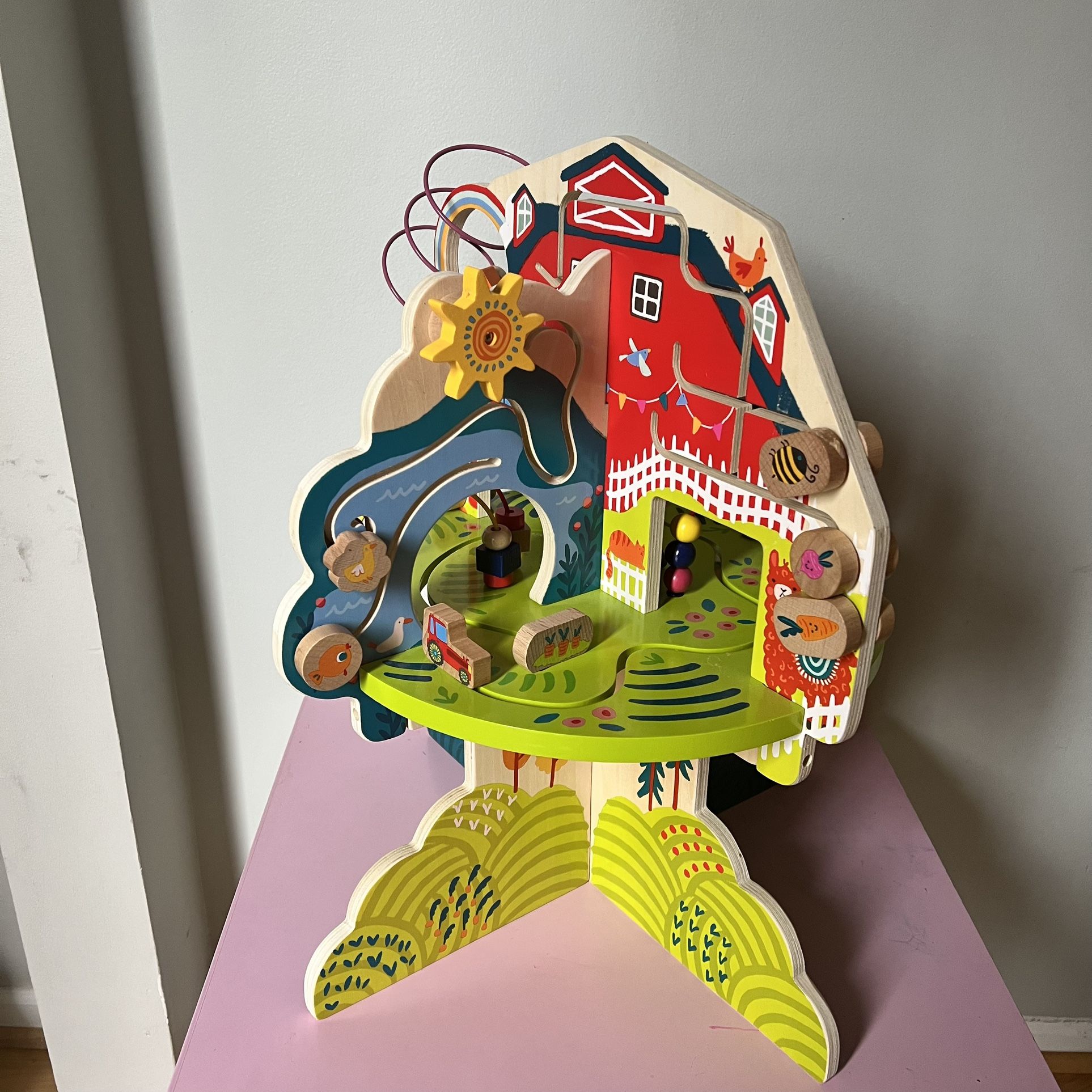 The Manhattan Toy Company Farmyard Adventure Wooden Toddler Activity Center