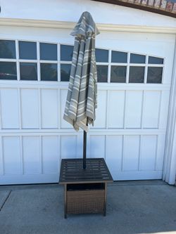 Outdoor Side Table with Umbrella