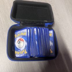 Pokémon cards and case