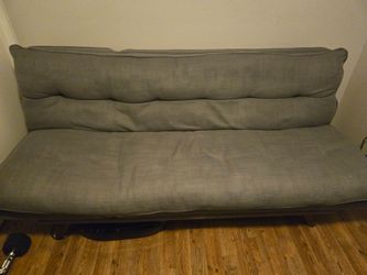 Comfy Grey Fabric Futon / Sofa – Perfect for Small Spaces [Reduced]