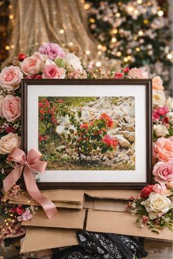 Bougainvillea Flower Art Print – Framed Wall Decor – Wood Frame 24x30”