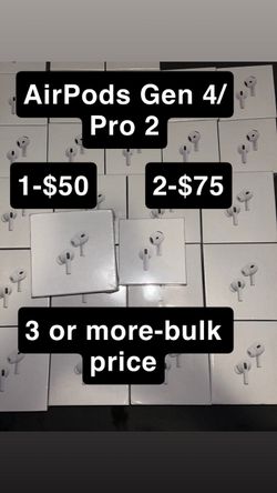 Apple AirPods 4th Gen & AirPods Pro 2nd Gen - Sealed, Bulk available