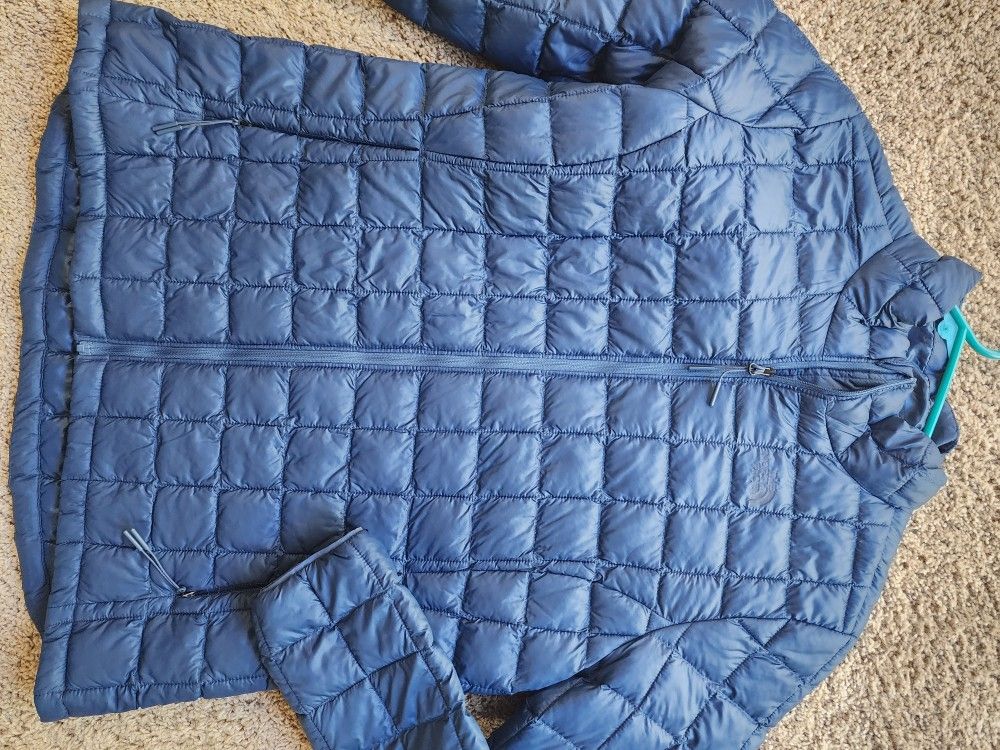 Women New Navy Blue North Face Thermoball Jacket Coat L Large