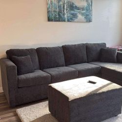 Brand New Dark Grey Sectionals With Free Ottoman ‼️new In Stock ‼️