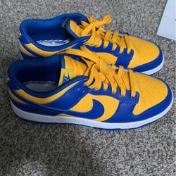 Blue And yellow Dunks