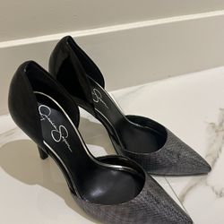 Silver And Black Heels 