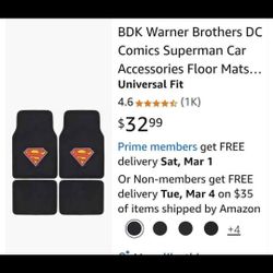 Superman carpet car mats brand new $25 price firm 