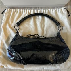 Burberry Black Check Emboss Patent Hadwin Sling bag