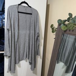 XL Long Grey Cardigan Sweater