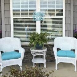 Deal Sale!!Brazilian style White Weather Wicker🛋️ SET, See Details In the Description . 