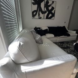 Furniture white leather luxury