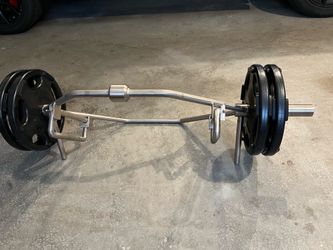Hampton Fitness Multi-Hex Dead Lift/Shrug Bar + 4 Plates