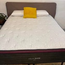 Helix Dusk Luxe Queen Mattress with upgraded GlacioTex Cooling Cover and Cool Force Layer plus ErgoAlign layer