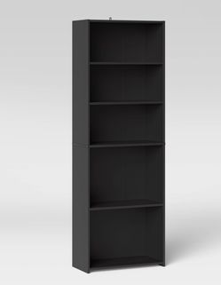 NEW BLACK 5-Shelf Bookshelf – Still in Box