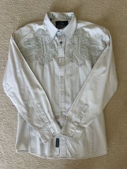 Roar Mens Embroidered Long Sleeve Shirt - Size Medium
