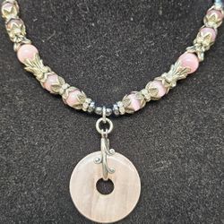 Genuine Hematite Chain, Pink Rose Quartz 