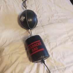 Two Double Ended Reaction Boxing Bag Man With Gloves
