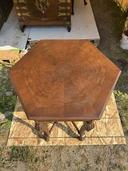 Old Hexagon Table As Is Look Closely