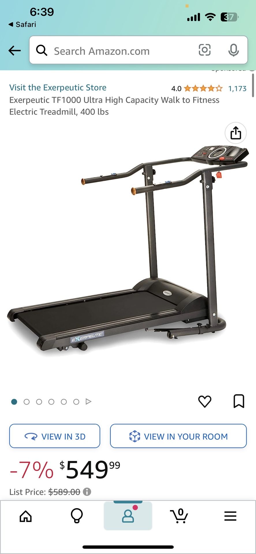Exerpeutic TF1000 Ultra High Capacity Walk to Fitness Electric
