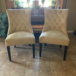 Pottery Barn Suede Chairs